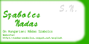 szabolcs nadas business card